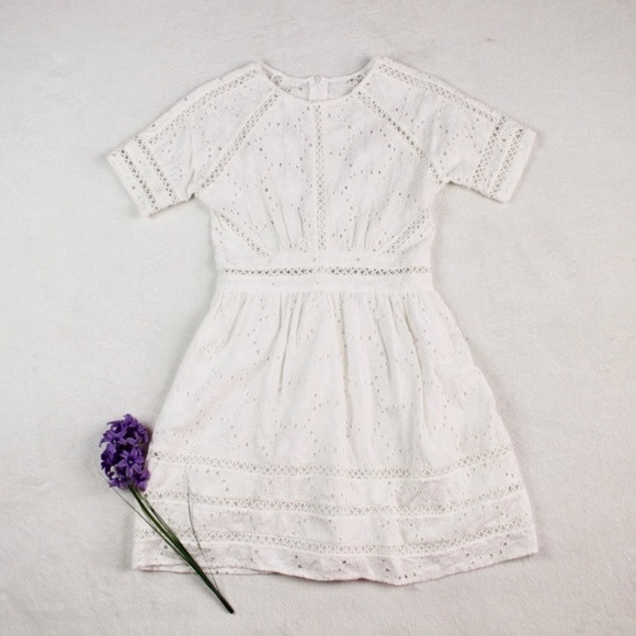 Dresses & Skirts - White Eyelette Fit Flare Semi Formal Dress